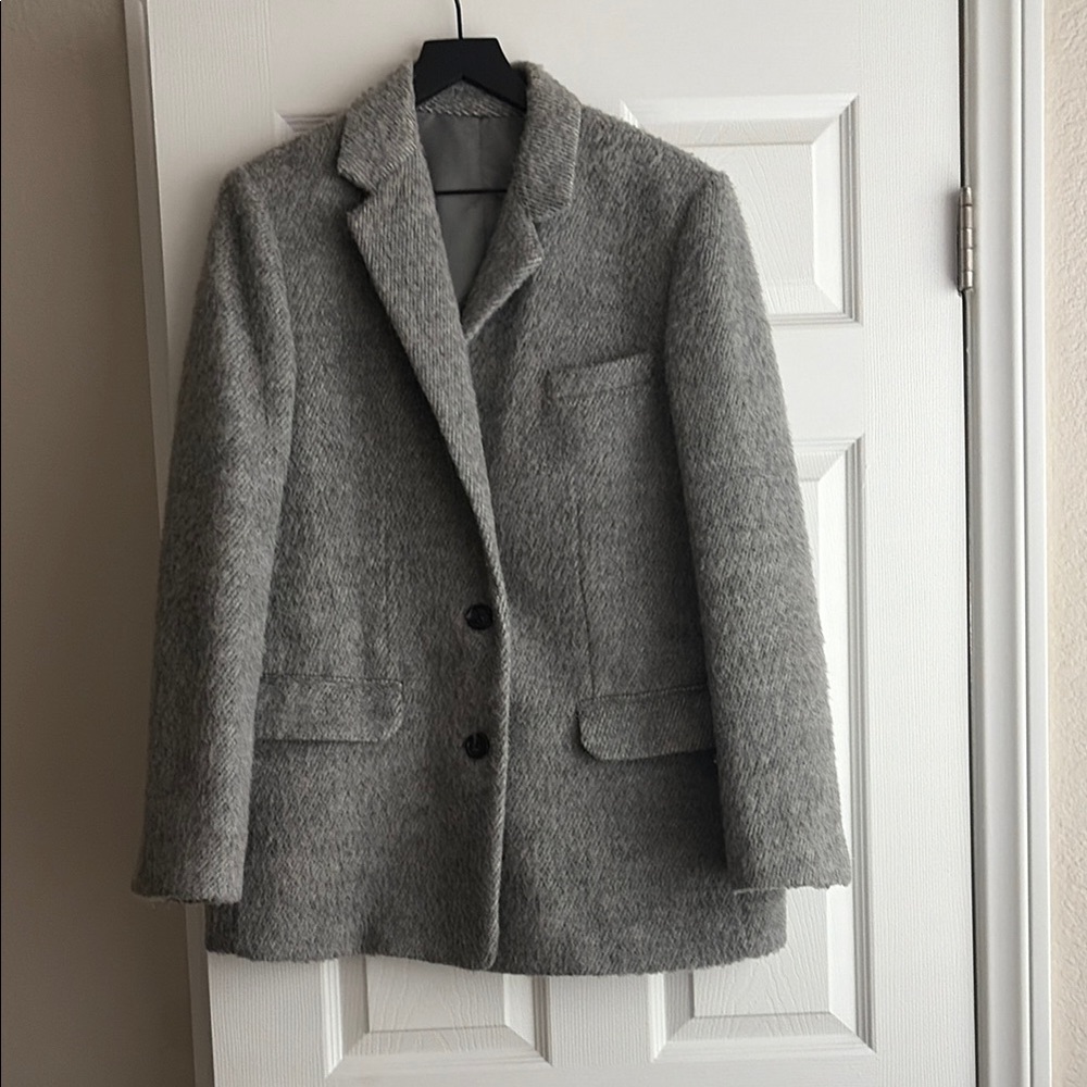 Helmut Lang Chic Gray Wool Blazer